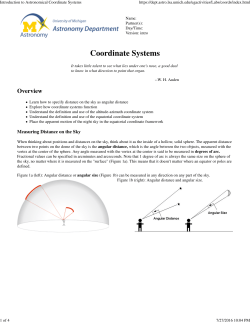 Introduction to Astronomical Coordinate Systems
