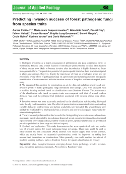Predicting invasion success of forest pathogenic fungi from species