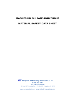 Magnesium Sulfate Anhydrous - Hospital Marketing Services