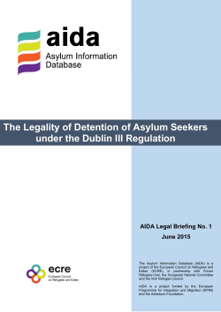The Legality of Detention of Asylum Seekers under the