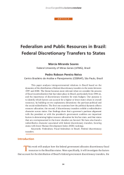 Federalism and Public resources in Brazil