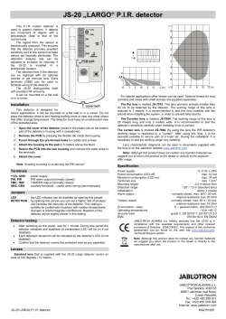 JS-20 &bdquo;LARGO&ldquo; PIR detector