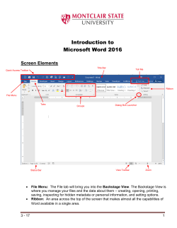 Introduction to Microsoft Word 2016