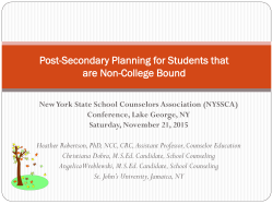 Post-Secondary Planning for Students that are Non