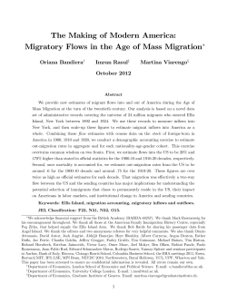 Migratory Flows in the Age of Mass Migration