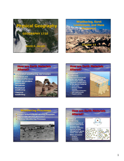 Chapter 13 - Weathering, Karst Landscapes, and