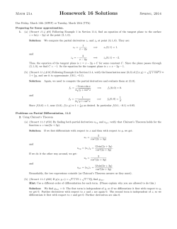 Homework 16 Solutions