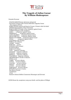 The Tragedy of Julius Caesar By William Shakespeare