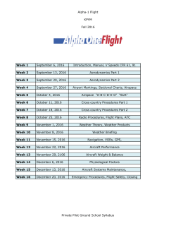 Alpha-1 Flight KPYM Fall 2016 Week 1 September 6, 2016