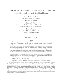 Price Controls, Non-Price Quality Competition, and the