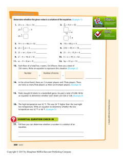 Florida Go Math, Advanced Mathematics 1 Interactive Student Edition