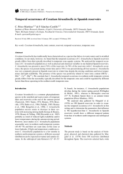 Temporal occurrence of Ceratium hirundinella in Spanish reservoirs