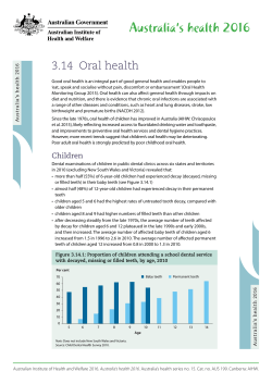 3.14 Oral health - Australian Institute of Health and Welfare