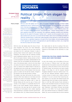 Political Union: from slogan to reality