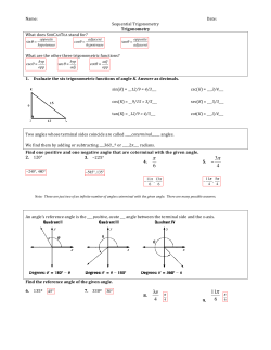 Final Exam Review Trig solutions
