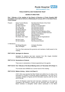 Minutes - Poole Hospital NHS Foundation Trust