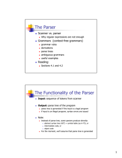 The Parser The Functionality of the Parser