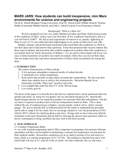 MARS JARS - BYU Physics and Astronomy