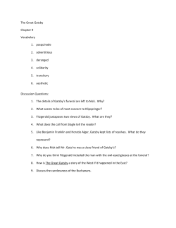 The Great Gatsby Chapter 9 Vocabulary 1. pasquinade 2