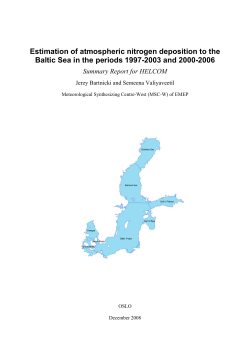 Estimation of atmospheric nitrogen deposition to the Baltic