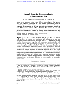 Naturally Occurring Human Antibodies to Pepsin
