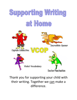 Thank you for supporting your child with their writing. Together we