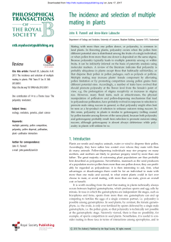The incidence and selection of multiple mating in plants