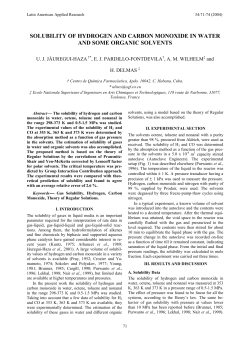 SOLUBILITY OF HYDROGEN AND CARBON MONOXIDE IN