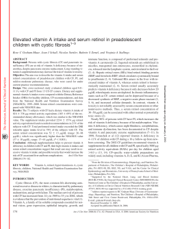 Elevated vitamin A intake and serum retinol