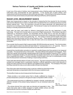 RADAR LEVEL MEASUREMENT BASICS Various Technics of