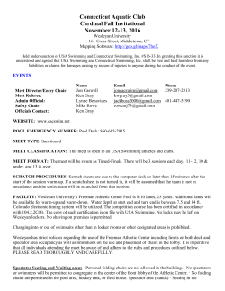 Connecticut Aquatic Club Cardinal Fall Invitational