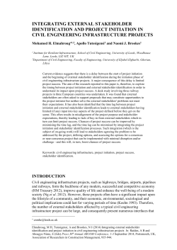 integrating external stakeholder identification and project initiation in