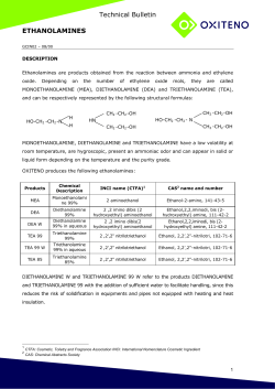 Technical Bulletin ETHANOLAMINES