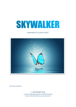 Gedenkfeier f&uuml;r James Smith* 1. SEPTEMBER 2016