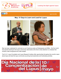 May: 31 Days to Learn and Lead for Lupus