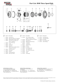 Part List: BSR Three Speed Hub - Sturmey