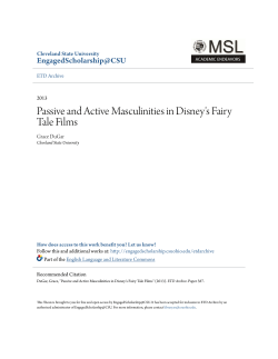 Passive and Active Masculinities in Disney`s Fairy Tale Films
