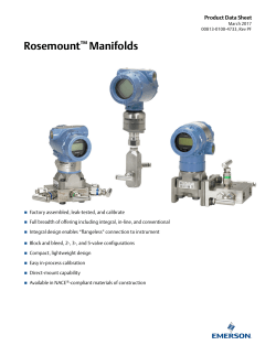 Rosemount™ Manifolds - Automation Solutions