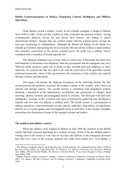 British Counterinsurgency in Malaya