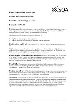 national unit specification: general information