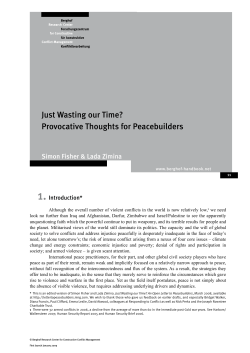 Just Wasting our Time? Provocative Thoughts for Peacebuilders