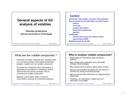 General aspects of GC analysis of volatiles