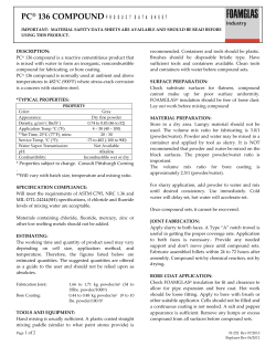 PC&reg; 136 COMPOUND PRODUCT DATA SHEET
