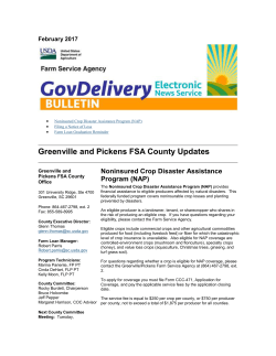 Greenville and Pickens FSA County Updates