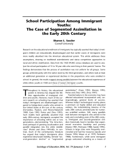 School Participation Among Immigrant Youths: The Case of