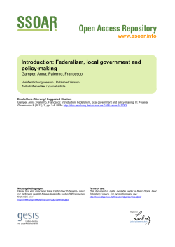 introduction federalism, local government and policy-making