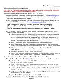 Application for Use of Public Property (Special Activities) Form