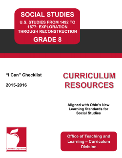 Social Studies 8 "I Can" Checklist