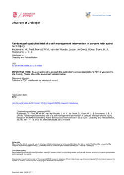 Randomized controlled trial of a self-management