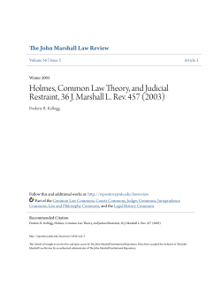 Holmes, Common Law Theory, and Judicial Restraint, 36